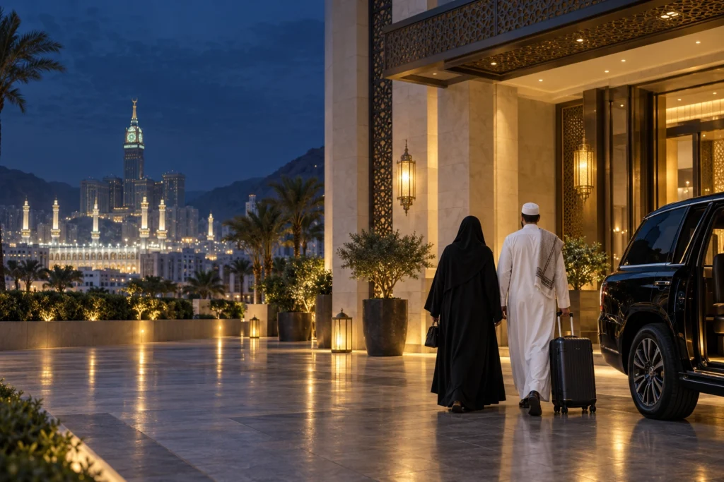 Private Umrah Arrival at Blue Hour